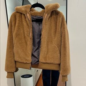 Banana Republic Tan Faux Fur Coat